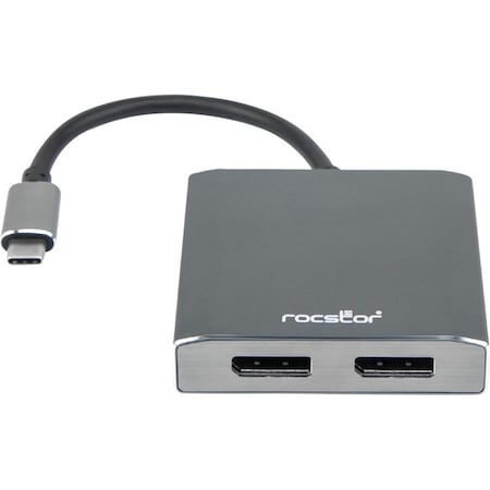 Rocstor Usb-C To Dual Displayport Multi-Monitor Adapter - 2-Port Displayport Y10A201-A1