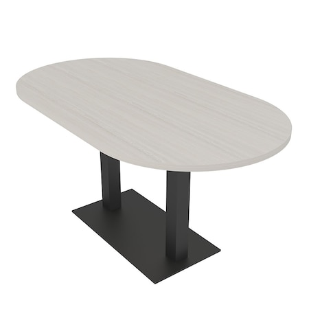 Skutchi Designs Racetrack Conference Table With Power Unit, 36 in W, 60 in L, Ivory HAR-RAC-36X60-DOU.BK-K458-NA