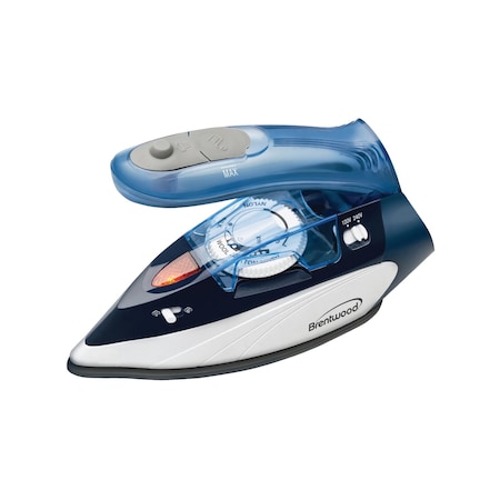 Brentwood Industries 1100 Watt Dual Voltage Nonstick Travel Iron with Steam in Blue MPI-45