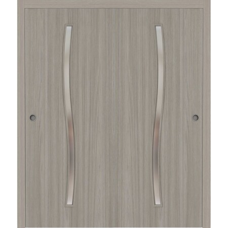 Sartodoors Sliding Closet Bypass Doors 72 x 84 inches, BASIC 3002 Oak Franko, Rails Hardware Set, Wood Solid BASIC3002DBD-DUFR-7284