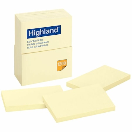 3M Note, Highland, 3"X5", Yellow, PK12 6559YW