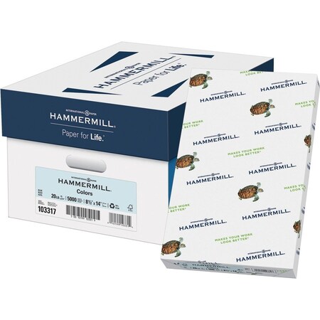 International Paper Paper for Copy 85x14 Colored Paper Blue Recycled 30 Fiber Recycled Content, Blue, 5000PK HAM103317CT