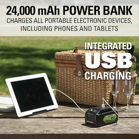 Greenworks 24V, 2 x 24V 16'' Brushless Chainsaw with, 2 4.0 Ah Batteries & Dual Port Charger 2018002