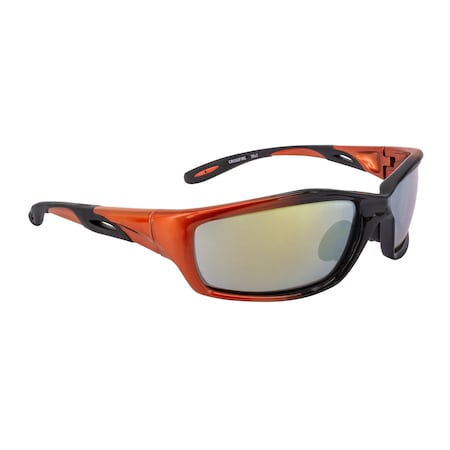 Crossfire Safety Glasses, Gold Mirror Lens, Orange/Black Frame, Full-Frame, Yes, 1 PR 2812