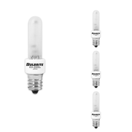 Bulbrite 40W Dimmable T3 Krypton/Xenon Light Bulbs, Frost Glass, Candelabra E12 Base, 560lu , 4PK 862793