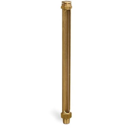 Oil-Rite Vented Straight Brass Gauge - 7 17/32in., 8 15/16in., 1/4in. Male NPT, 1/2in. dia B1144-32