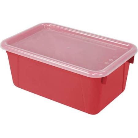 Storex STX Small Cubby locker Bin, with Cover, Classroom, Red, 6PK 62407U06C