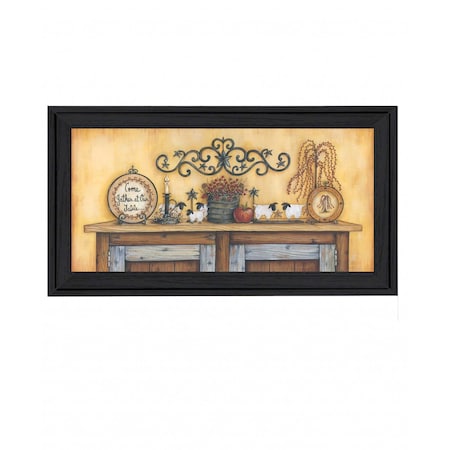 Homeroots Come Gather at Our Table 4 Black Framed Print Wall Art 407801