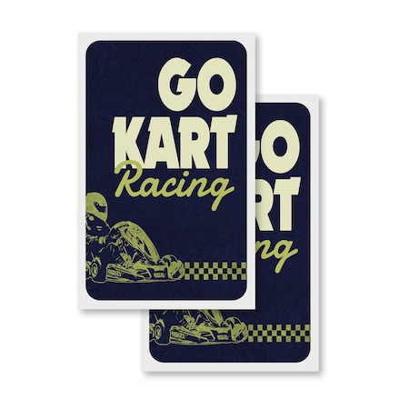 Signmission Go Kart Racing, Vinyl Decals Only 24 Inch x 36 Inch, Vinyl Decal, 2PK DSB-2436-2PACK-30382