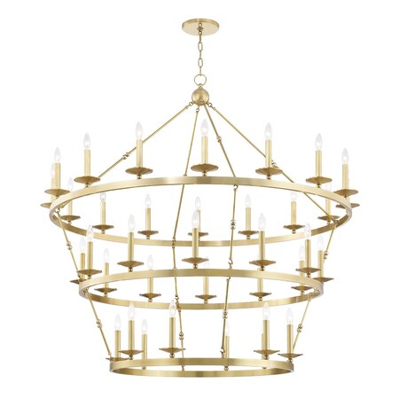 Hudson Valley Lighting Allendale 36 Light Chandelier 58 In. Aged Brass 3258-AGB