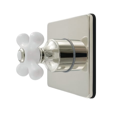 Kingston Brass Single-Handle Six-Way Diverter Valve with Square Trim Kit, Polished Nickel KS4046PX