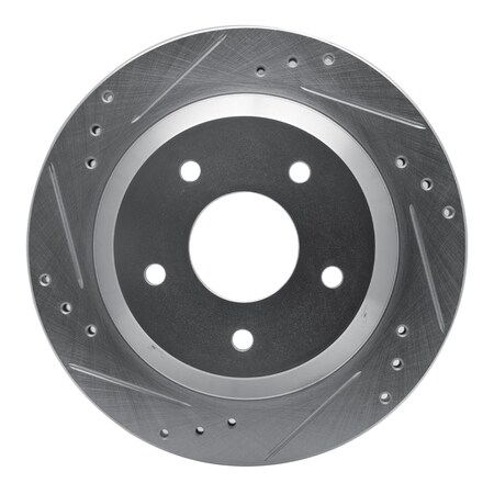 Dynamic Friction Co BRAKE ROTOR DRILLED AND SLOTTED SILVER 631-52006L