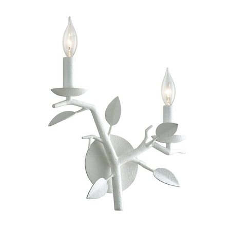 Troy Lighting Aubrey 2 Light Wall Sconce 12.75 In. Gesso White B7622-GSW
