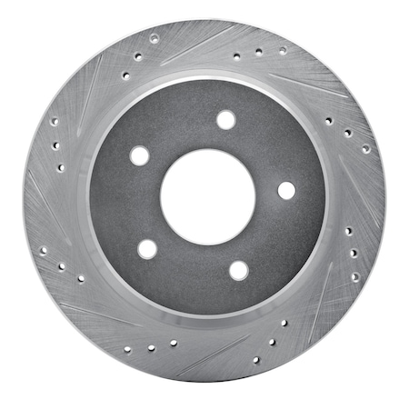 Dynamic Friction Co DFC Brake Rotor - Drilled and Slotted - Silver 631-48035L
