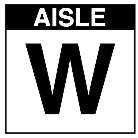 5S Supplies Warehouse Aisle W Sign - 8in x 8in - SINGLE - BRKT - PVC AISLE-W-8X8-SINGLE-BRKT