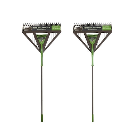 Ames 60 in. Steel Handle Poly Leaf Rake, 20 Dual Tines, 2-Pack 10000-07607