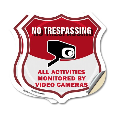 Signmission No Trespassing Shield Sign All Activitie, 4 inch X 4 inch, Vinyl Decal, 2PK SHI-D-2PACK-4-421