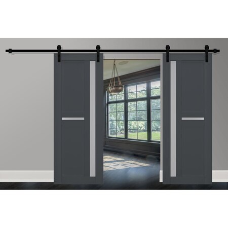 Sartodoors Sturdy Double Barn Door Solid Core Modern Interior VEREGIO7288DB-ANT-36