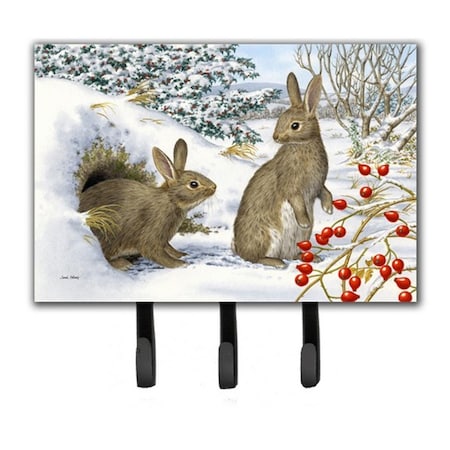 Carolines Treasures Winter Rabbits Leash or Key Holder ASA2181TH68