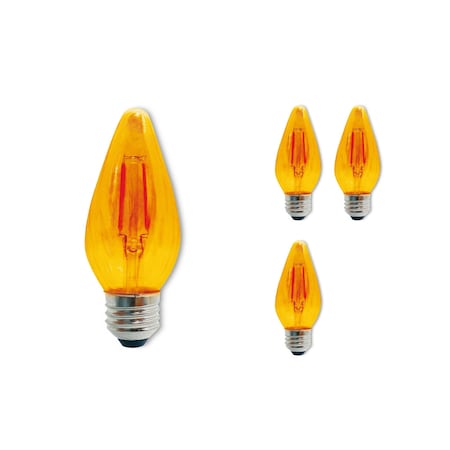 Bulbrite Fiesta 4w Dimmable F15 LED Filament Lght Bulb Med (E26) Base - 2100K (Amber Lght), 280 Lumens, 4PK 862790