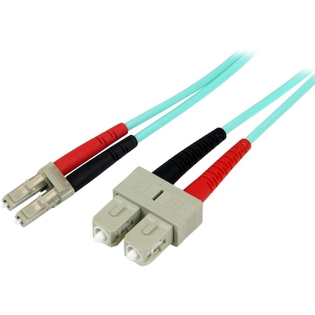 Startech.Com 5m 15ft LC/UPC to SC/UPC OM3 Multimode Fiber Optic Cable, Full Duplex 50/125m Zipcord Fiber A50FBLCSC5
