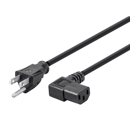 Monoprice Right Angle Power Cord - NEMA 5-15P to Right Angle IEC 60320 C13_ 18AW 7675