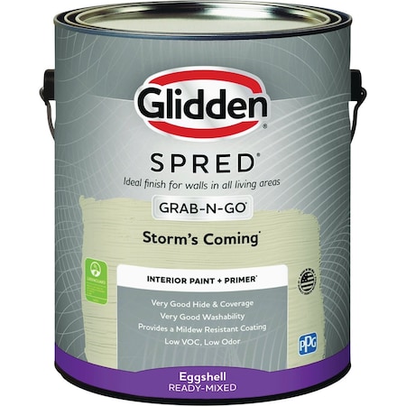 Glidden Spred Interior Grab-N-Go Paint + Primer Eggshell Paint Storms Coming 1 Gal. GLSIN50SC/01