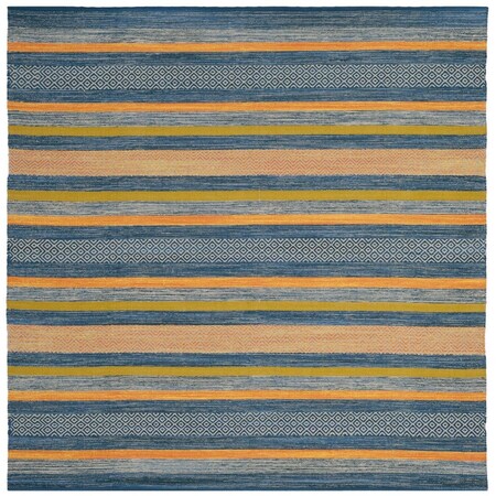 Safavieh Montauk Hand Woven Square Area RugBlue & Orange 6 x 6 ft. MTK213A-6SQ