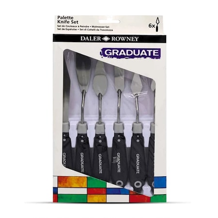 Daler-Rowney Graduate Metal Palette Knife Set, Assorted Shapes, 6-Piece Set D803123001