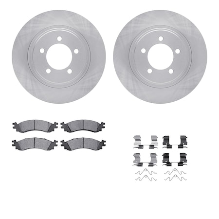 Dynamic Friction Co DFC Brake Rotor with 5000 Brake Pads and Hardware Kit 6512-99625