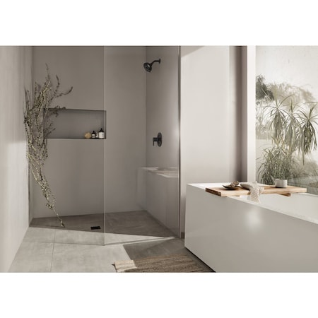 Moen Hydro Energetix 8-Spray Pattern 4.75'' Wall Mount Fixed Shower Head Matte Black 200W0BL