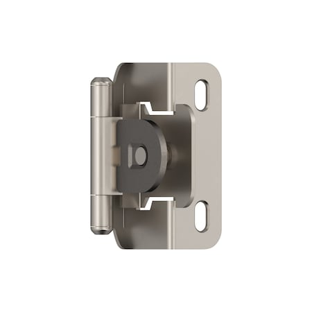 Amerock 1/2in 13 mm Overlay Single Demountable, Partial Wrap Satin Nickel Hinge - 1 Pair BPR8719G10