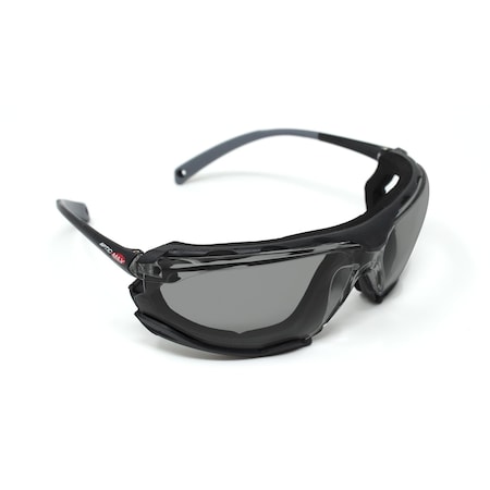 Optimax Sporty Removable Foam Padded Frame, Gray PC Lenses Single Retail Box, Pouch, Lanyard Included, 12PK 140GAF-BX