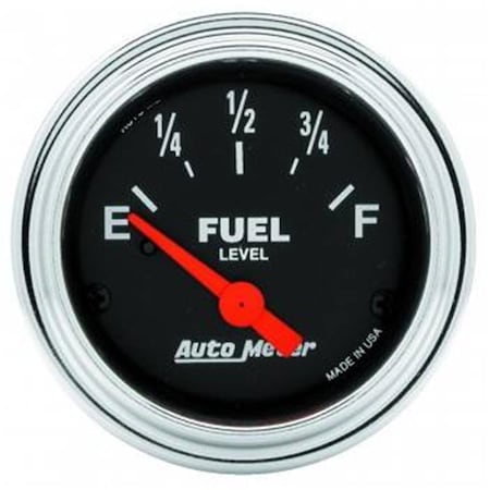 Auto Meter 2516 Traditional Chrome Electric Fuel Level Gauge - 2.06 in. ATM2516