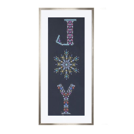 Homeroots Bejeweled  Joy Champagne Framed Textual Art Wall Art 634750