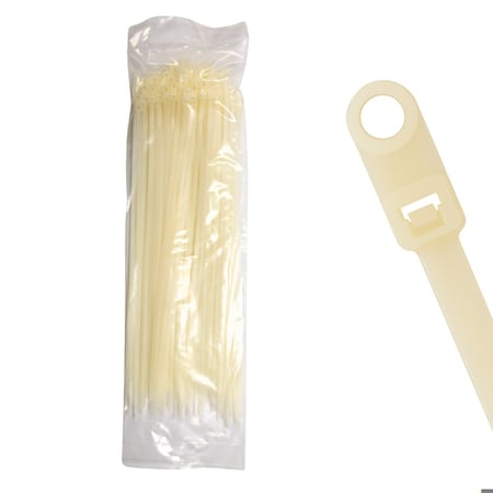 Cable Ties Unlimited Screw Mount Cable Tie, 14 in L, 120 lb Strength, 4 in Max Bundle Dia, Nylon, Natural, 100PK SM14-120-9C