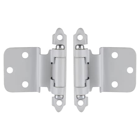 Brixwell Inset Face Mount Self Closing Cabinet Hinges For Kitchen And Home Hardware 3/8 in White Pair BXB8217W