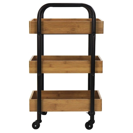 Sonic Boom Portable Storage Cart with 3 Easy Removable Bamboo Trays SO451557