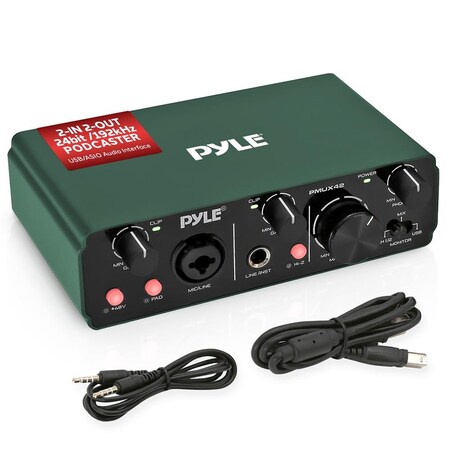 Pyle USB Audio Interface for Recording, Streaming & Podcasting PMUX42