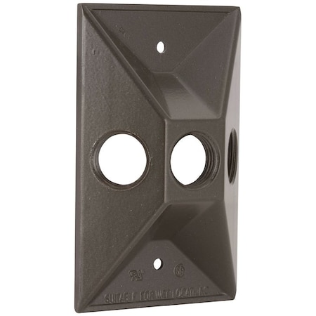 Hubbell Electrical Box Cover, 1 Gang Gang, Die-Cast Aluminum, Lampholder/Cluster Cover Type 5189-2