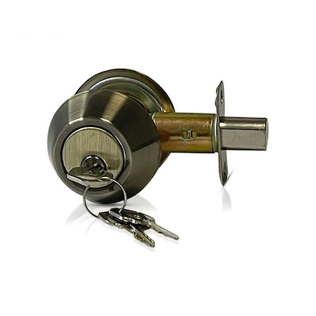 Ecs Hardware Durable Double Cylinder Deadbolt Lock, Antique Brass, Grade 3 SC1/KW1 ECSH-RDB302-AB-SC1