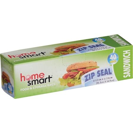 Home Smart Zip Seal Sandwich Bag, 40-Count 88758