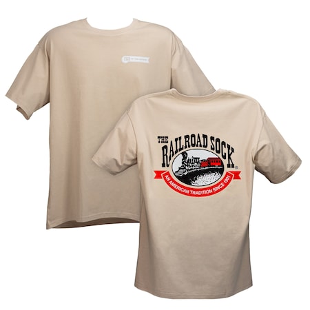 Railroad Sock Logo Tee, Sand, Extra Large Tee-Sand-XL