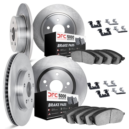 Dynamic Friction Co DFC Brake Rotor with 5000 Brake Pads and Hardware Kit 6514-75004