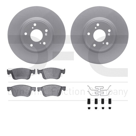 Dynamic Friction Co DFC GEOSPEC Coated Rotors with 5000 Brake Pads - Ceramic and Hardware 4512-59197