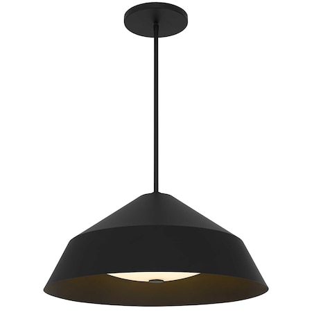 Homeroots 22" Black Aluminum Geometric LED Dimmable Outdoor Pendent Hanging Light 683466