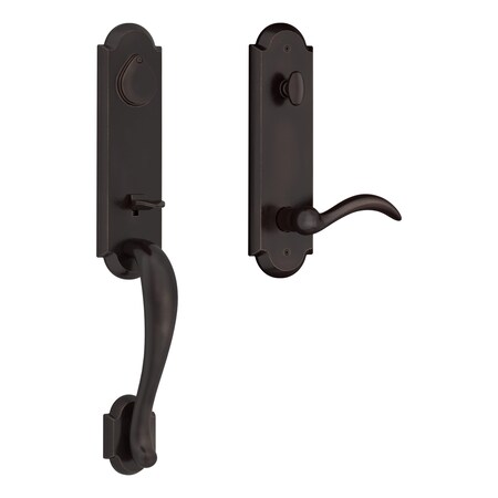 Baldwin Emergency Egress Kodiak Handleset with Right Hand Arch Lever and Rustic Arched Escutcheon with EEKODXARCRRAE481
