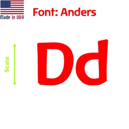 Aacc Self-Adhesive Vinyl Letter: D, Scale: 2 cm. Color: Red Font: Anders by AACC-Anders-UD-Red-M2x1