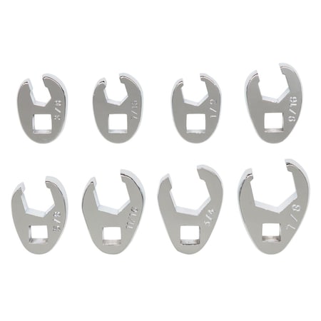 Platinum 8 Piece 0.37 in. Drive SAE Flare Nut Crowfoot Wrench Set PLT-99310