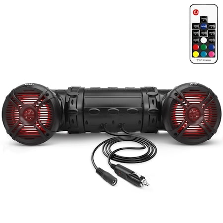 Pyle Bluetooth Speakers 800 Watt 6.5 Inch Amplified Sound System with Multi-Color LED Lights, Waterproof PLATV65BT